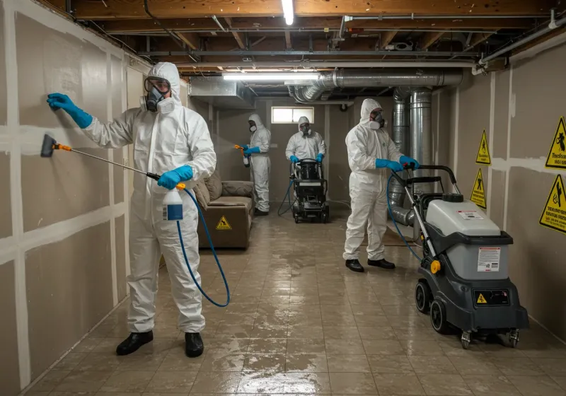 Basement Moisture Removal and Structural Drying process in Elizabeth, WV
